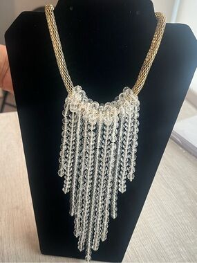 Stunning Statement Necklace with Cascading Crystals